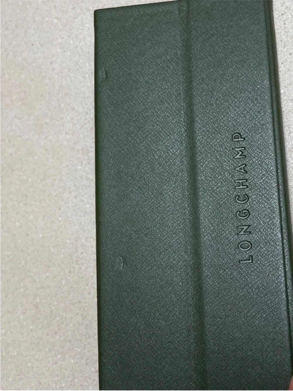Longchamp Semi-Hard Shell Folding Eyeglasses Case Olive Green